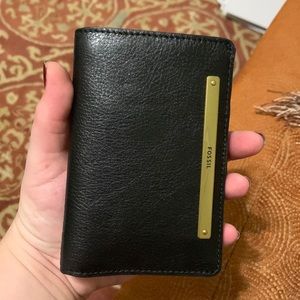 NWT Black Leather Fossil Wallet